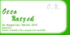 otto matzek business card